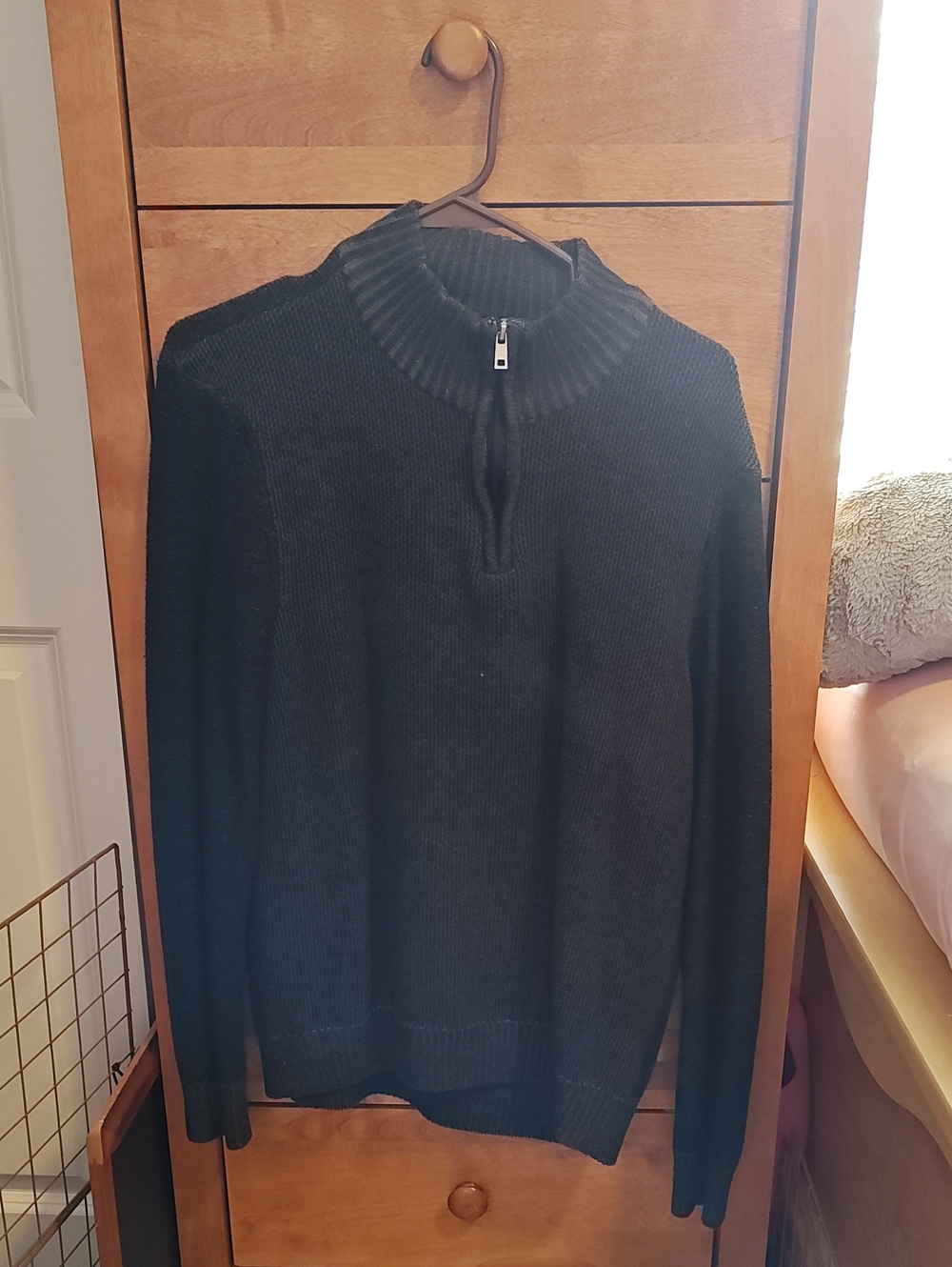 urban pipeline Men's Zip-Front Knit Sweater - Black